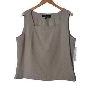 Vintage 90s Y2K Square Neck Top Size 18 Neutral Minimalist